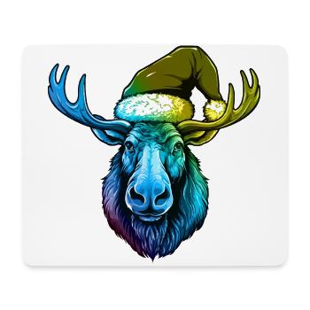 Moose Head Christmas Portrait Colorful - Mouse Pad (horizontal) - white - Front