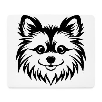 Pomeranian Pomeranian Dog Head - Mouse Pad (horizontal) - white - Front