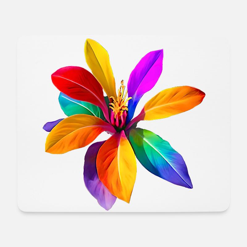Regenbogenblume aus Fantasialand - Mousepad (Querformat) - Weiß