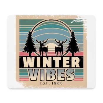 Winter-Vibes für Naturfreunde im Sonnenuntergang - Mousepad (Querformat) - Weiß - Vorne