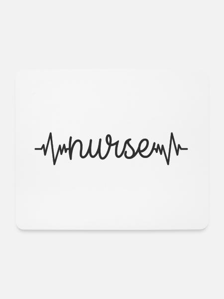 Herzschlag Krankenschwester Doktor - Mousepad (Querformat) - Weiß