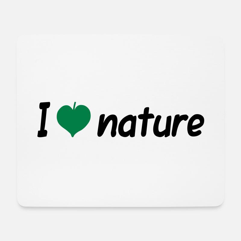 ★ Les couleurs de conception peuvent être modifiées ★ J'aime la nature (feuille) - Tapis de souris (format paysage) - blanc
