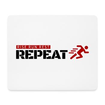 Aufstehen, laufen, ausruhen, wiederholen! - Mousepad (Querformat) - Weiß - Vorne