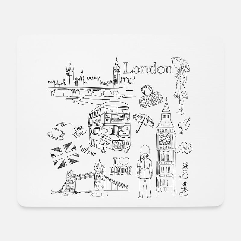 London - Mousepad (Querformat) - Weiß