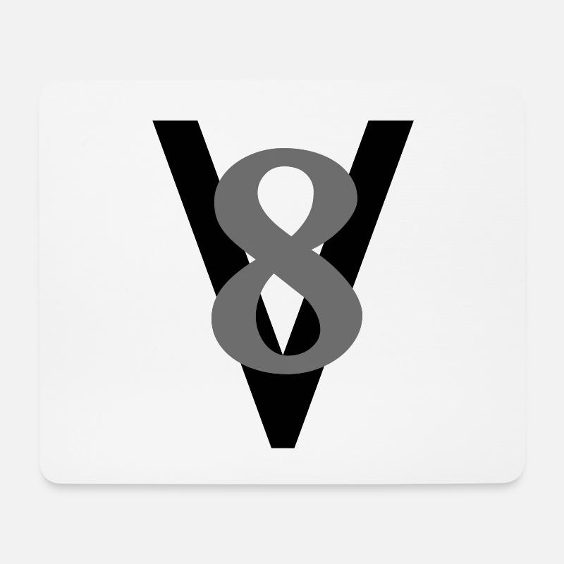 V8 Motor - Mousepad (Querformat) - Weiß