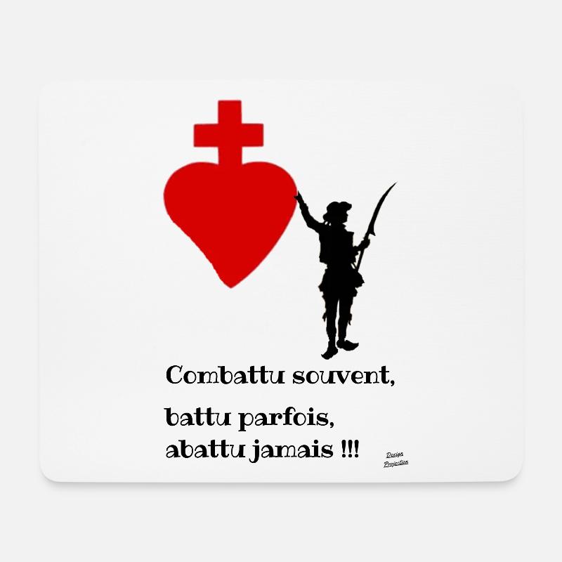 Combattu souvent, battu parfois, abattu jamais !!! - Tapis de souris (format paysage) - blanc