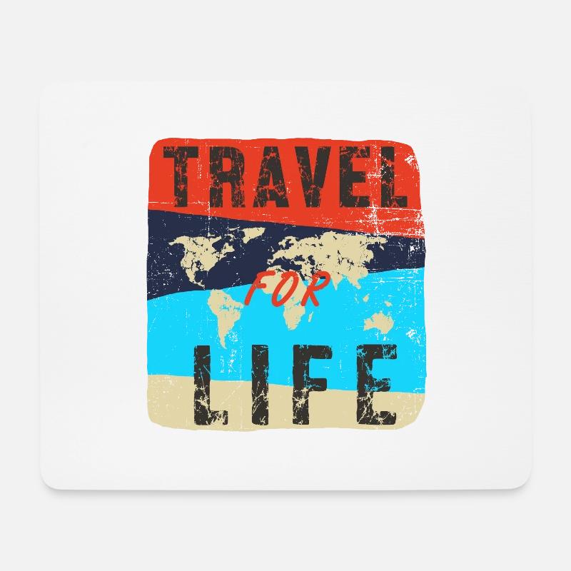 Travel - Mousepad (Querformat) - Weiß