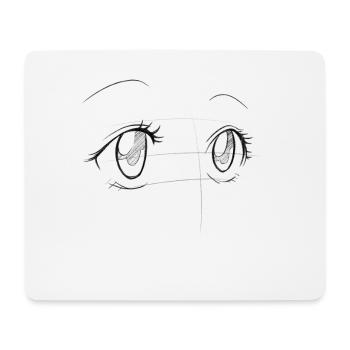 Manga sketchy eyes - Mouse Pad (horizontal) - white - Front