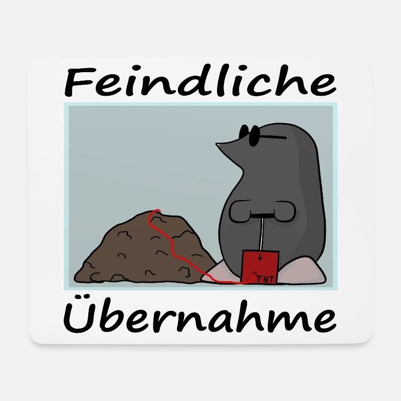 lustiger Maulwurf, mir reichts, Garten, Statement - Mousepad (Querformat) - Weiß