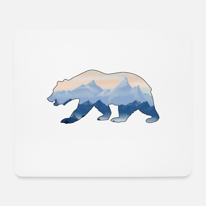 Bären und Berge - Mousepad (Querformat) - Weiß