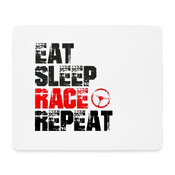 Eat sleep race repeat - Mouse Pad (horizontal) - white - Front