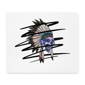 Skull indisch sketchy - Mousepad (Querformat) - Weiß - Vorne