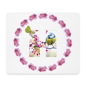 printemps oiseau papillon h - Tapis de souris (format paysage) - blanc - Devant