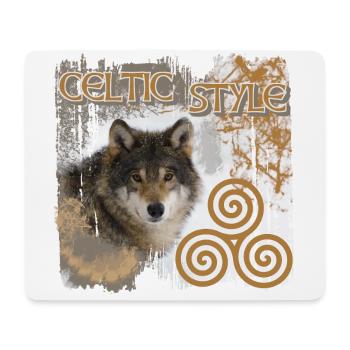 celtes 9 avec loup et triskele - Tapis de souris (format paysage) - blanc - Devant