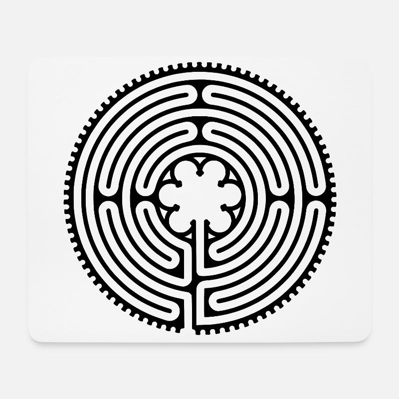 Chartres Labyrinth - Short Way 1 - Mousepad (Querformat) - Weiß