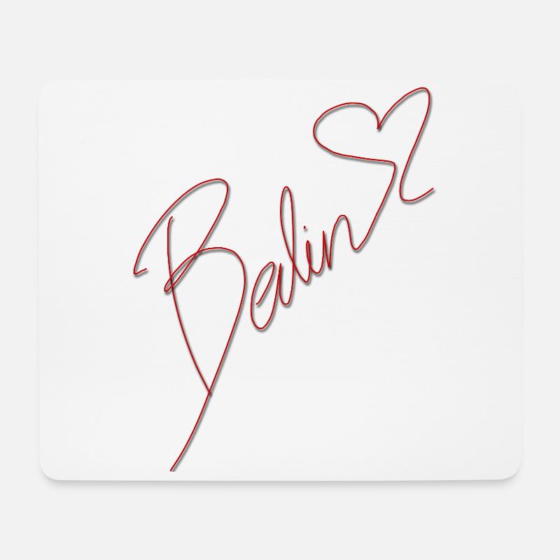 Berlin Schriftzug mit Herz - Mousepad (Querformat) - Weiß