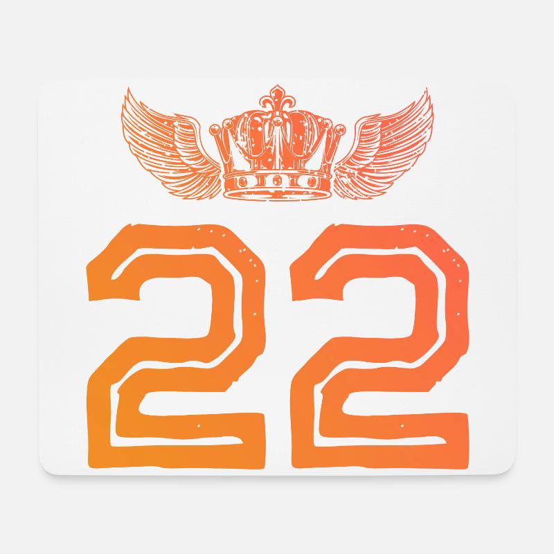 22 Zahl Krone - Mousepad (Querformat) - Weiß