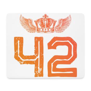 42 Zahl Krone - Mousepad (Querformat) - Weiß - Vorne