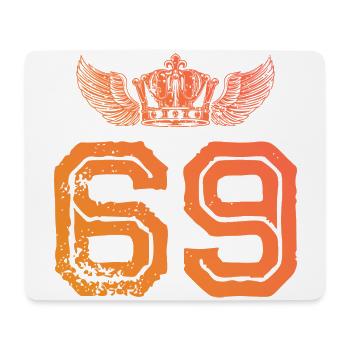 69 Zahl Krone - Mousepad (Querformat) - Weiß - Vorne