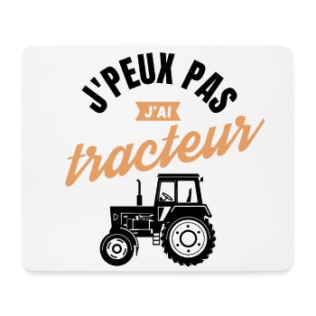J'Peux Pas J'Ai Tracteur - Tapis de souris (format paysage) - blanc - Devant