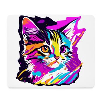 farbige Kätzchen, Katze - Mousepad (Querformat) - Weiß - Vorne