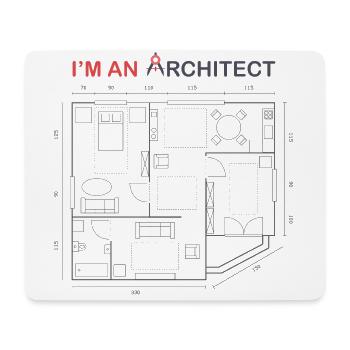 Ich bin Architekt - Mousepad (Querformat) - Weiß - Vorne
