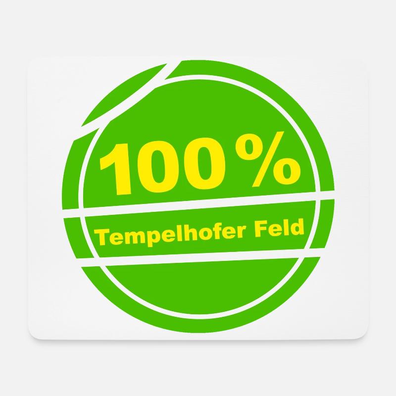 100% Tempelhofer Feld - Mousepad (Querformat) - Weiß