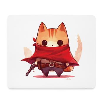 Cat dressed as a cowboy - Mouse Pad (horizontal) - white - Front