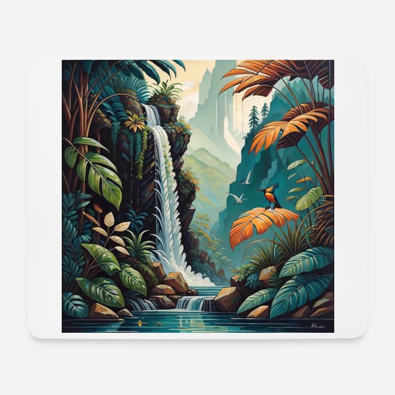 Regenwald - Mousepad (Querformat) - Weiß