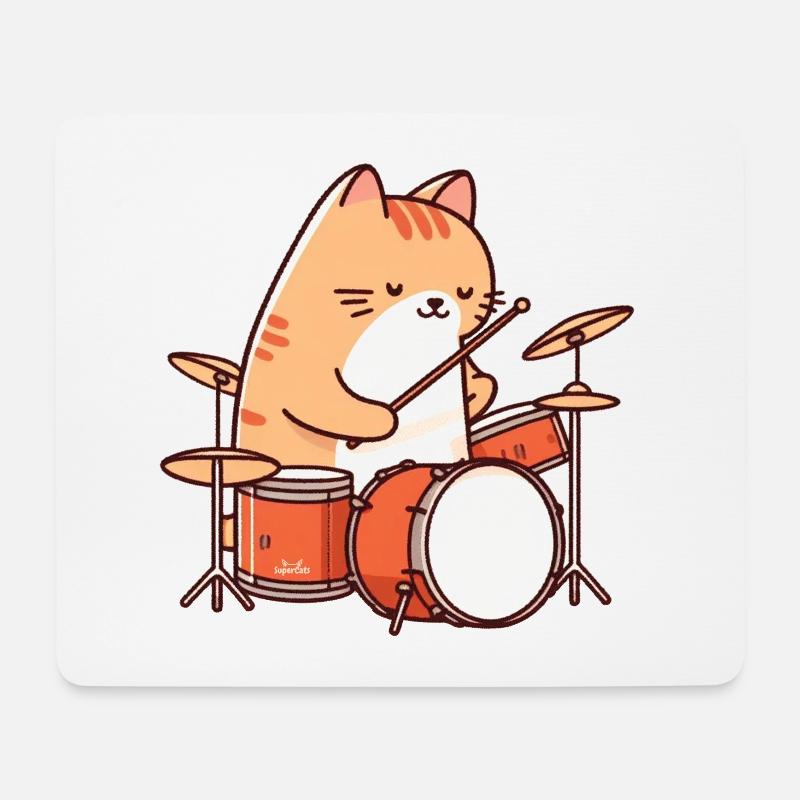 Batter Katze - Mousepad (Querformat) - Weiß