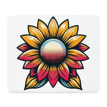Sunflower Retro Color 70s Hippie Summer - Mouse Pad (horizontal) - white - Front