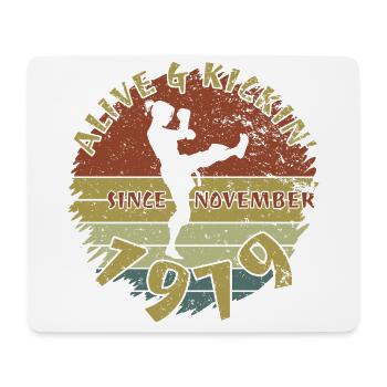 45. Geburtstag Vivant depuis 11/1979 - Tapis de souris (format paysage) - blanc - Devant