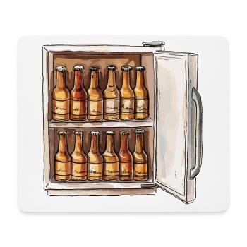 Beer Fridge Beer Bottles Men Drinking Funny - Mouse Pad (horizontal) - white - Front