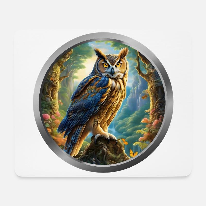 Owl Animal - 3 - Mouse Pad (horizontal) - white