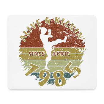 40. Geburtstag Alive and kickin since 04/1985 - Mousepad (Querformat) - Weiß - Vorne