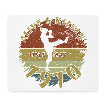 55. Geburtstag Alive and kickin since 05/1970 - Mousepad (Querformat) - Weiß - Vorne
