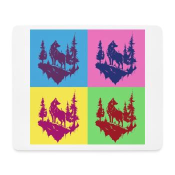Wolf Wolf Head Forest Nature Mountains Wilderness Pop Art - Mouse Pad (horizontal) - white - Front