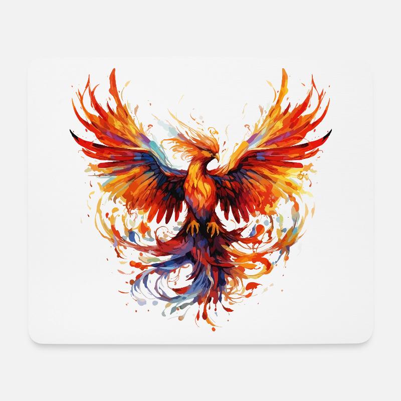 Phoenix Phoenix Fire Flames Bird Mythology - Mouse Pad (horizontal) - white