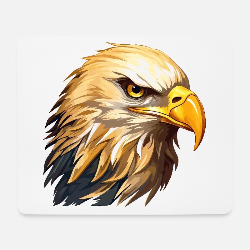 Adler Adlerkopf Raubvogel Greifvogel Tier Natur - Mousepad (Querformat) - Weiß