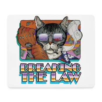 Chat de la criminalité dans Shades - Freinage la loi - Tapis de souris (format paysage) - blanc - Devant