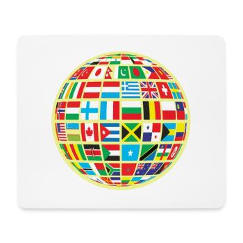 Carte du monde globe terrestre globe pays drapeaux continents - Tapis de souris (format paysage) - blanc - Devant