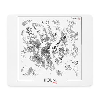 Schwarzplan Köln Figureground Diagram Quadrat - Mousepad (Querformat) - Weiß - Vorne