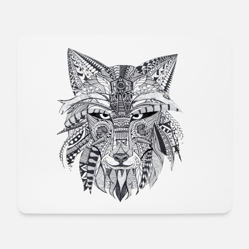 Wolf - Geist der Gemeinschaft - Mousepad (Querformat) - Weiß