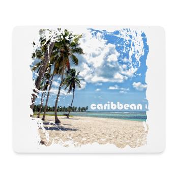 Einsamer Sandstrand in der Karibik - Mousepad (Querformat) - Weiß - Vorne