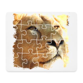 Löwen Puzzle, Symbol für Kraft und Stärke - Mousepad (Querformat) - Weiß - Vorne