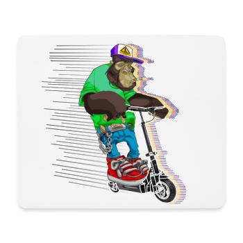 Escooter scooter électrique scooter e-singe cool - Tapis de souris (format paysage) - blanc - Devant