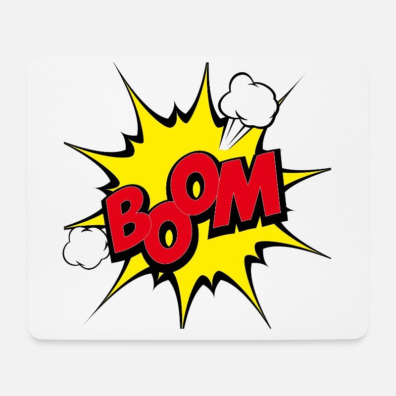Boom - Mousepad (Querformat) - Weiß