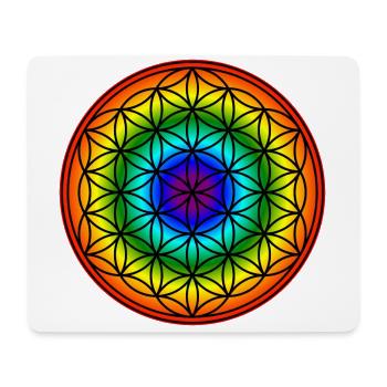 Flower of Life - Rainbow - Mouse Pad (horizontal) - white - Front