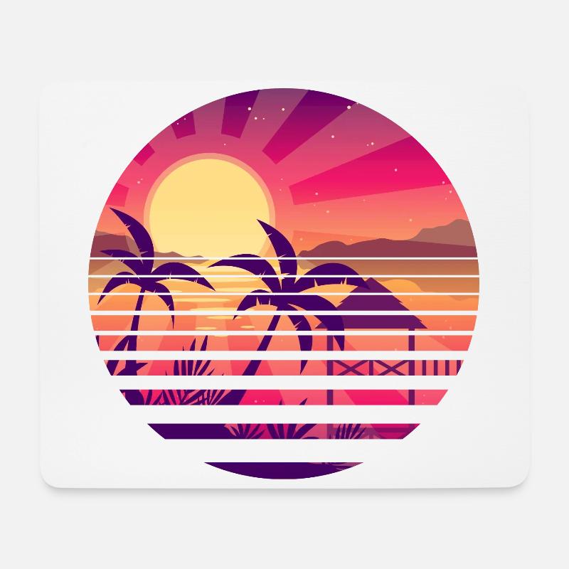 Sonnenuntergang asiatische Landschaft - Mousepad (Querformat) - Weiß