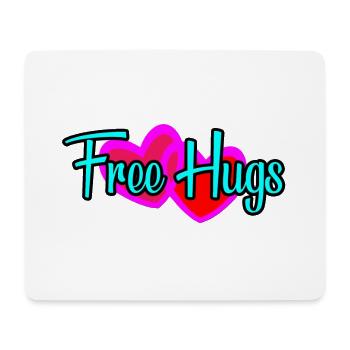 Free hugs! Liebe Zuneigung Umarmung Vertrauen - Mousepad (Querformat) - Weiß - Vorne